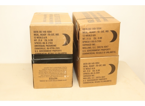 4 Cases MRE MEALS REDY TO EAT Emergency Preparedness US Govt. 48 Meals