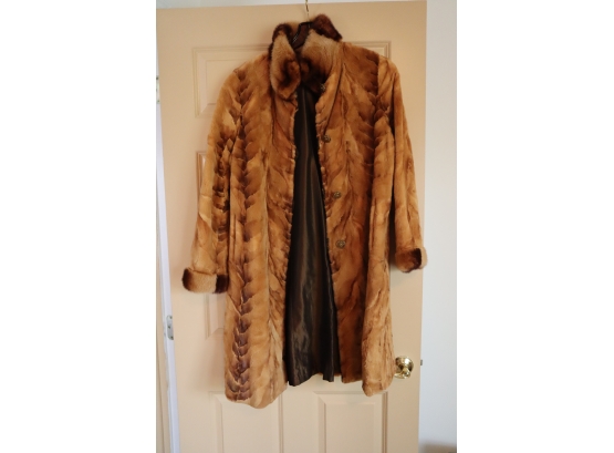 Ladies Reversible Jacket  - Fur & Satin S/M