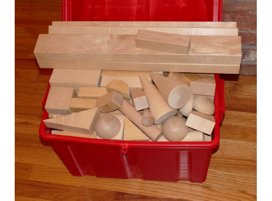 Large Lot Of Solid Wood Building Blocks