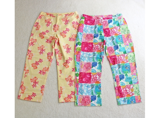 2 Lilly Pulitzer Women's Cotton Crop Pants - Size 8 & 10