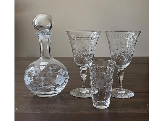 Vrigstad Kristallhytta Crystal Decanter & Glasses - Handmade In Sweden