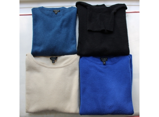 Lot Of 4 Women's Talbots Pure Cashmere Sweaters Size M