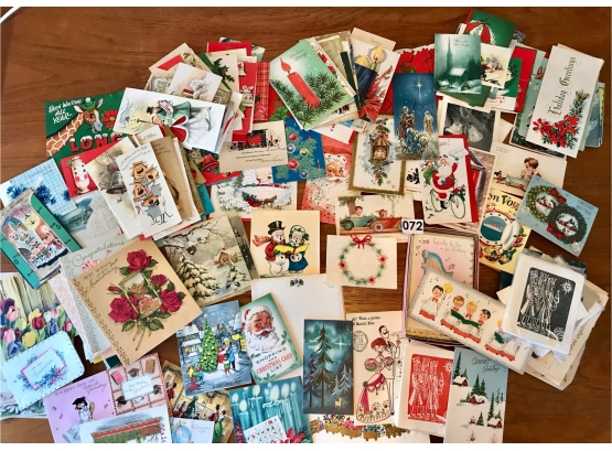 Huge Lot Of Vintage Christmas & Greeting Cards, Most Have Been Written In