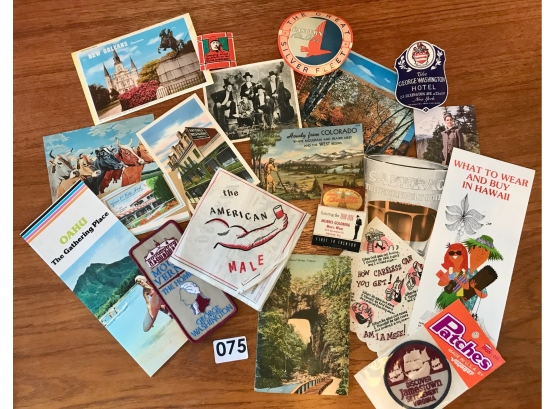 Ephemera From The US Including Postcards, Napkins, Matchbooks, & More