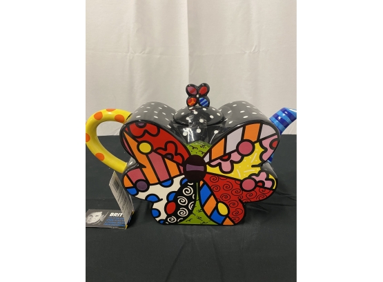 Romero Britto Ceramic Butterfly Teapot