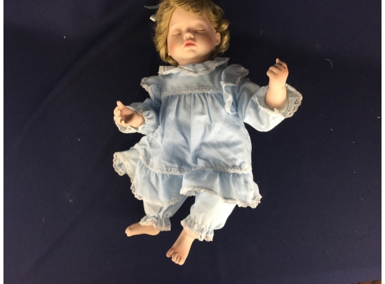 Collector Porcelain Infant Sleeping Doll - Designed By Susan Wakeen