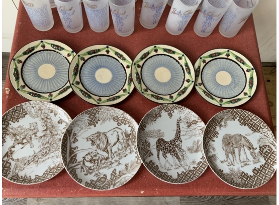 Lot Of Howdy Colonel Glasses And Wild Habitat Plates