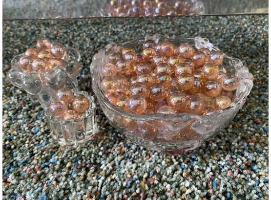 Pink Marbles In Bowls