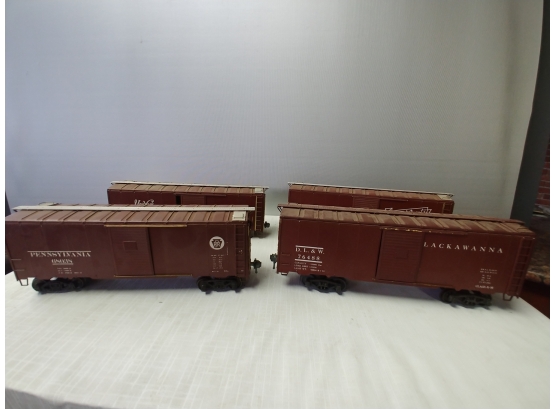 Four  Roland J. Lobaugh  O Gauge Box Cars ( Trucks Need To Be Attached)