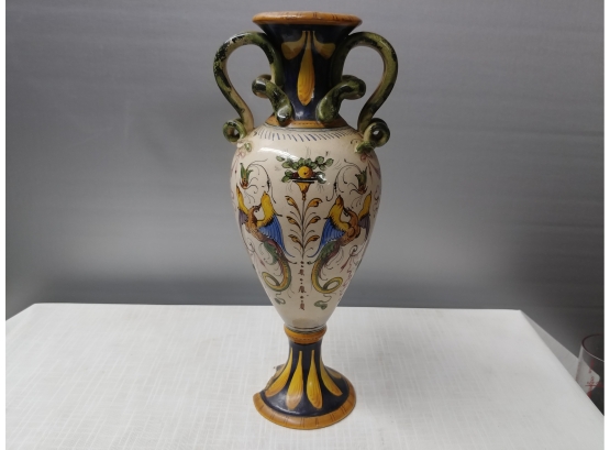 Handcrafted Italian Pottery Vase As Is