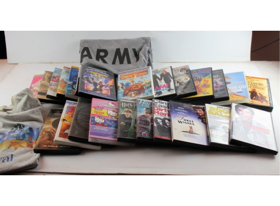 DVDs, Army T-shirt, Carnival Cruise T-shirt