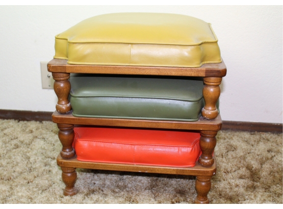 3 Retro Stacking Footstools, Ethan Allen, 8' Each