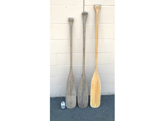 3 Vintage Canoe Paddles