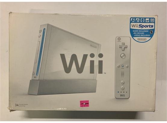 Wii Console With Box And Wii Sports Tested And Working All Wires/controllers/sensor Included