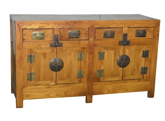 Vintage Asian Oak Dresser 62 X 21 X 36