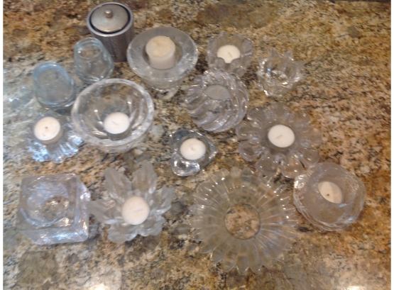Collection Of Glass  & Crystal Votive Holders