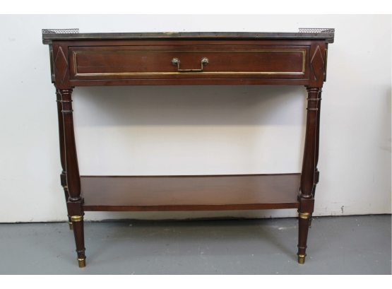 Console Table With Gold Trim & Metal Wire Top Border 47L X 16W X 35H