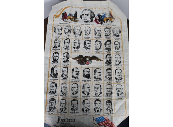 Vintage 1981 Kay Dee Presidents Of U.S. Linen Towel