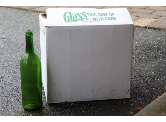 Set Of 12 Glass Wine Bottles Never Used (Box 3 Of 3)