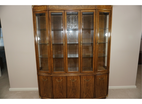 A Drexel Heritage Fine Oak Solid Wood China Cabinet