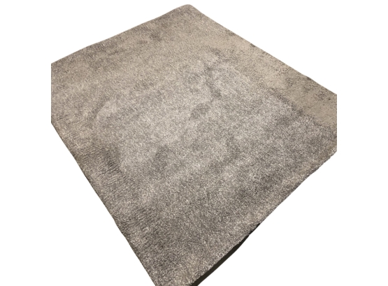 Large Light Gray Polyester Pile Area Rug 7'6' X 9'6'