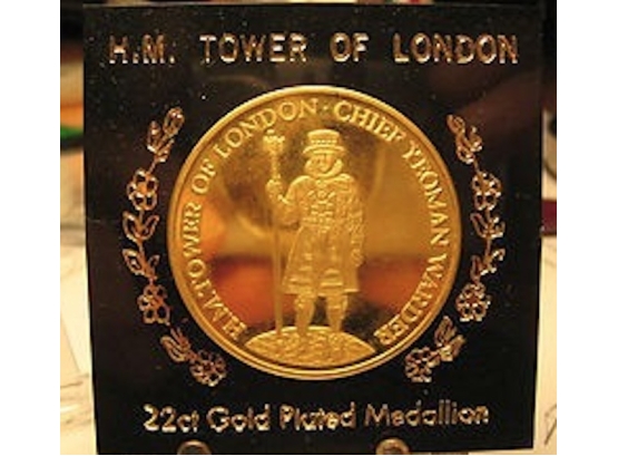 H.M. Tower Of London 22ct Gold Plated Medallion