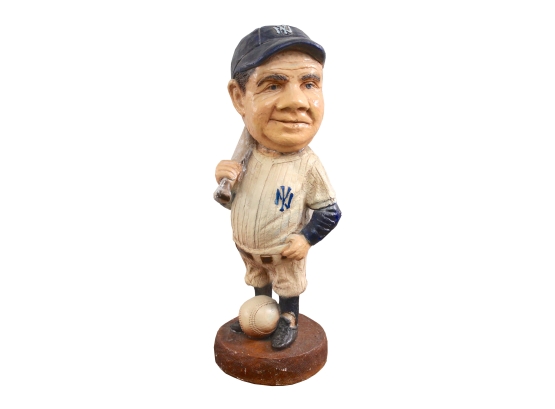 Vintage Large Chalkware Babe Ruth Statue 23' Tall