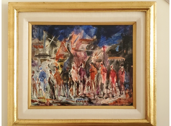 MCM Expressionist Pascal Cucaro (1915 - 2004) Original Oil On Canvas Framed 16 X 20