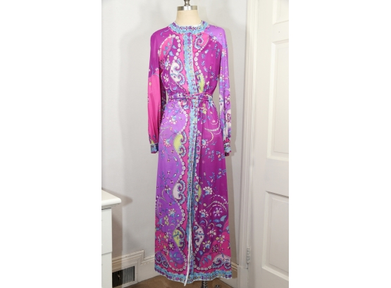 Emilio Pucci Silk And Satin Colorful Dress