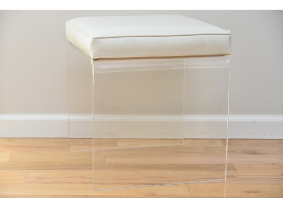 Lucite Padded Stool