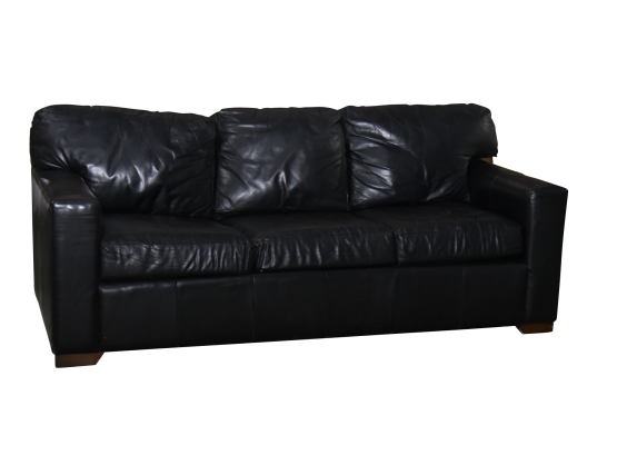 Black Leather Sofa 80 X 36 X 34