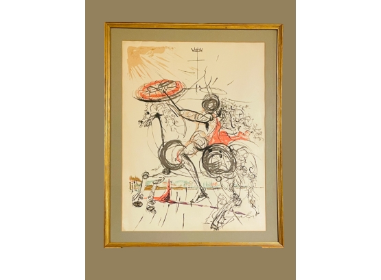 Salvador Dali 'Crazy Horse' Lithograph Signed In The Plate In A Beautiful Contemporary Frame 34'X27'  #31