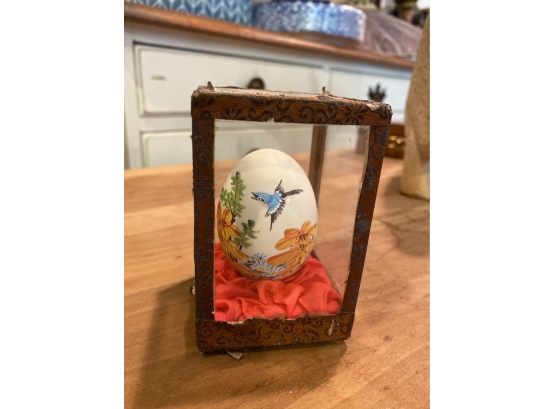 Painted Asian Style Egg In Miniature Showcase