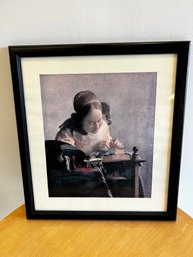Framed Print 'lady Sewing'