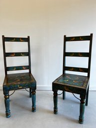 Vintage Handmade, Hand Painted Chairs