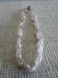 Fresh Water Pearl And Lace Necklace