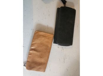 Two Leather Hobo Clutch Wallets
