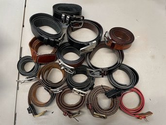 Lot Of 15 - Assorted Belts Different Brands, Colors, Types