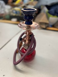 11.5' AGER Red Glass Smoking Hookah With Hose