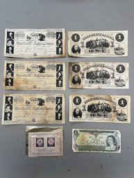 8 Pcs - Vintage Assorted Collectible Banknotes Bill And Other
