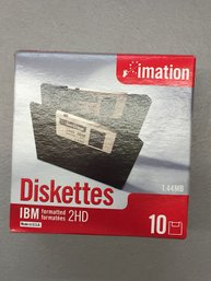 Box Of 10 - Imation 2HD 1.44MB IBM Formatted Diskettes