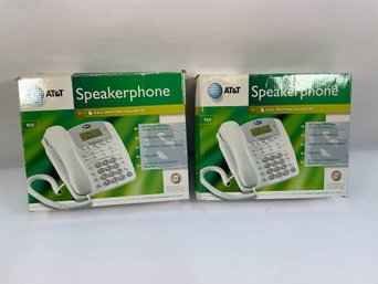 2 Pcs - AT&T 959 Home White Speakerphone Caller ID Call Waiting