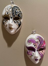 Pair Of Decorative 3.25' Ceramic Masks