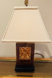Decorative Oriental Style Table Lamp With Soapstone Craving (Pickup Or UPS 3rd Party Shipping Available)