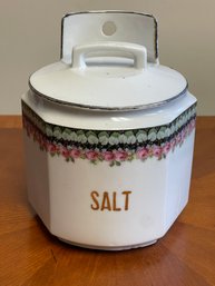 Vintage Wall Mount Lidded Salt Box Made In Germany - ( Pickup Or USPS Shipping)