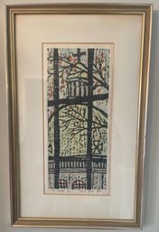 Framed Limited Edition Print ' City Church' 1/2 By Carl E Larsen  With Person Let(Pickup Or 3rd Pary Shipping)