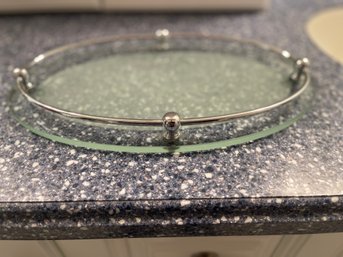 Oval Glass Vanity Tray (Pickup & USPS Shipping Available)