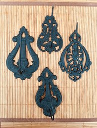 Set Of 4 Victorian Cast Iron Wall Mount Bill/Ticket Hooks (Sizes Vary)(Pickup Or USPS Shipping Available)