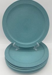 Bennington Pottery -set Of 6 - 10.5 NewLine Large Turquoise Plates - Pickup Or UpS 3rd Party Shipping Availabl