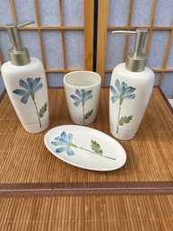 Set Of 4 - Ceramic Bathroom Accessories